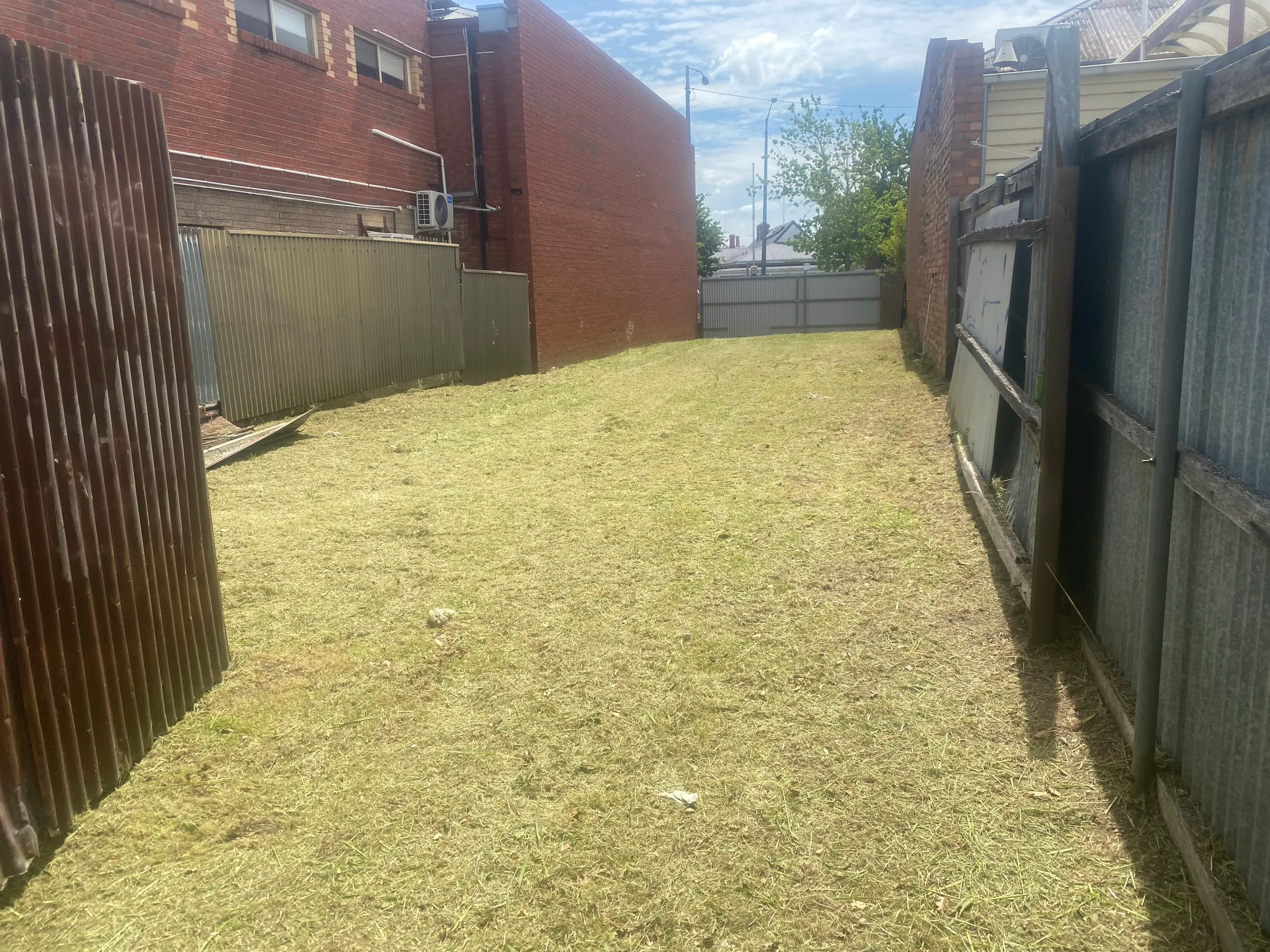 Side passage mown and cleared